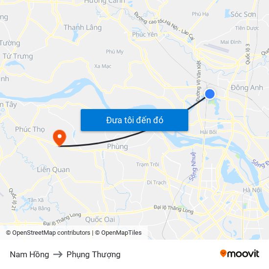 Nam Hồng to Phụng Thượng map