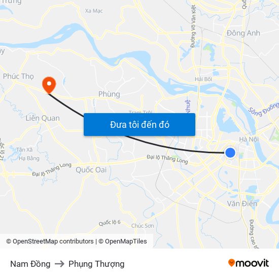 Nam Đồng to Phụng Thượng map