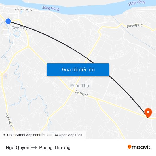 Ngô Quyền to Phụng Thượng map