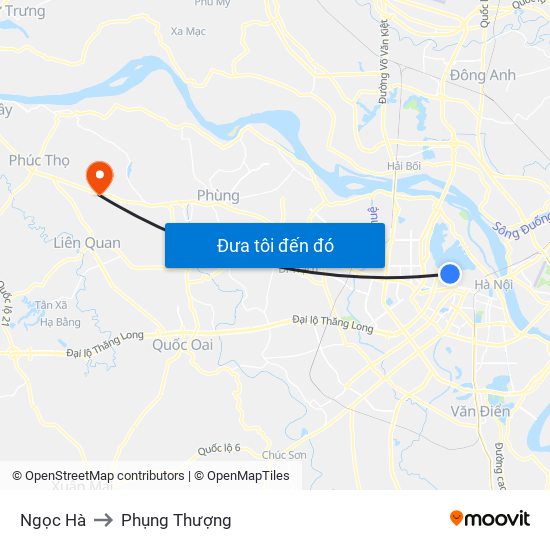 Ngọc Hà to Phụng Thượng map