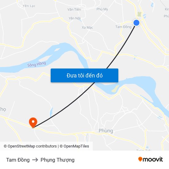 Tam Đồng to Phụng Thượng map