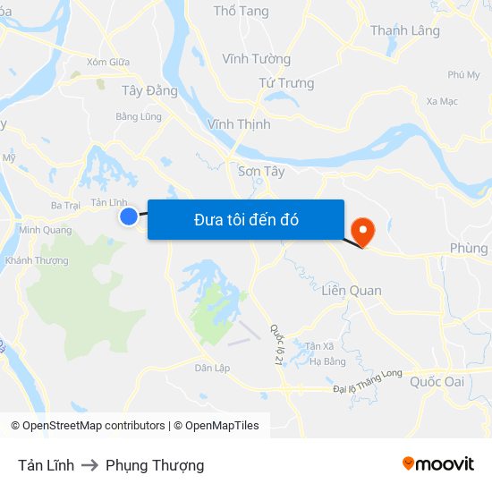 Tản Lĩnh to Phụng Thượng map