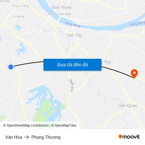 Vân Hòa to Phụng Thượng map