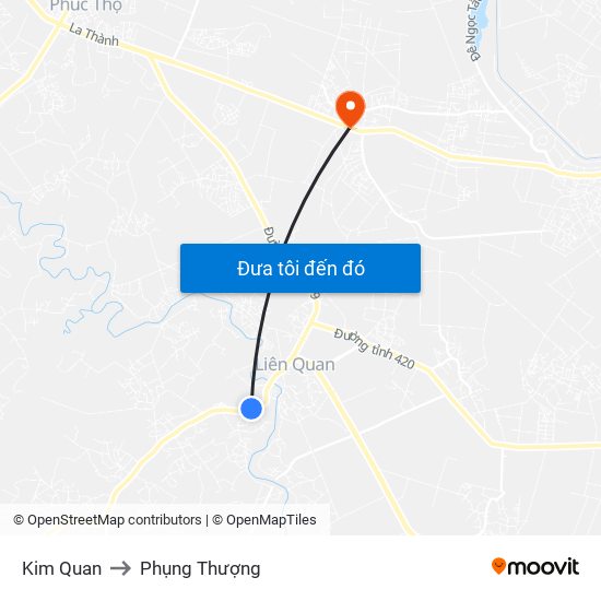 Kim Quan to Phụng Thượng map