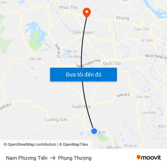 Nam Phương Tiến to Phụng Thượng map