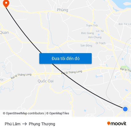 Phú Lãm to Phụng Thượng map