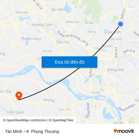 Tân Minh to Phụng Thượng map