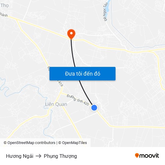 Hương Ngải to Phụng Thượng map