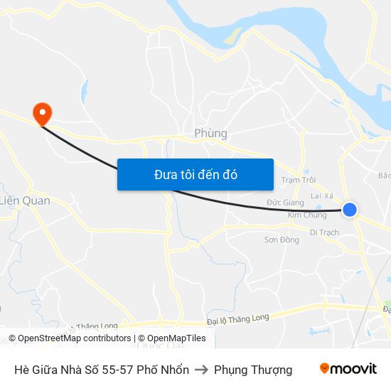 Hè Giữa Nhà Số 55-57 Phố Nhổn to Phụng Thượng map