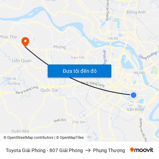 Toyota Giải Phóng - 807 Giải Phóng to Phụng Thượng map