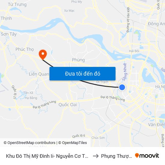 Khu Đô Thị Mỹ Đình Ii- Nguyễn Cơ Thạch to Phụng Thượng map