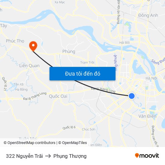 322 Nguyễn Trãi to Phụng Thượng map