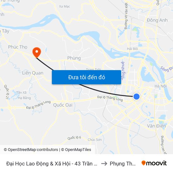 Đại Học Lao Động & Xã Hội - 43 Trần Duy Hưng to Phụng Thượng map