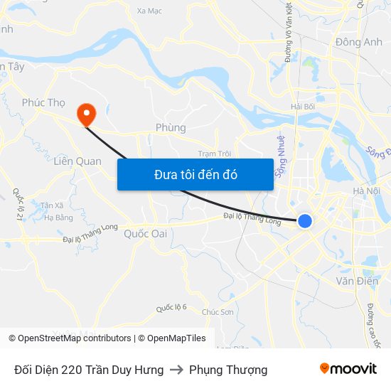 Đối Diện 220 Trần Duy Hưng to Phụng Thượng map