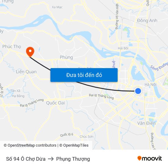 Số 94 Ô Chợ Dừa to Phụng Thượng map
