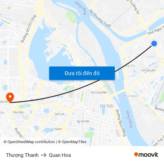 Thượng Thanh to Quan Hoa map