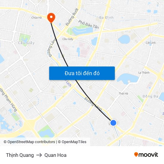 Thịnh Quang to Quan Hoa map