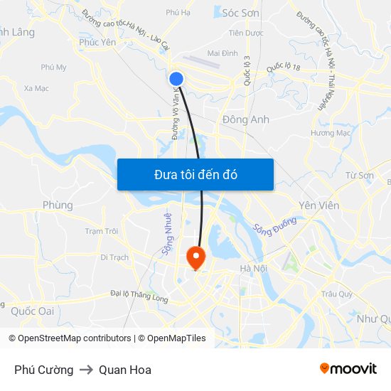 Phú Cường to Quan Hoa map