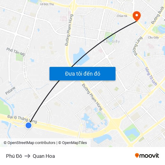 Phú Đô to Quan Hoa map
