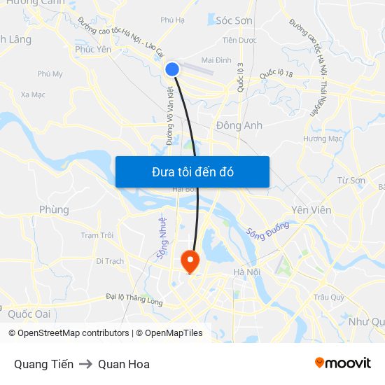 Quang Tiến to Quan Hoa map