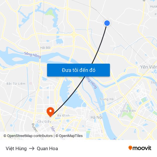 Việt Hùng to Quan Hoa map