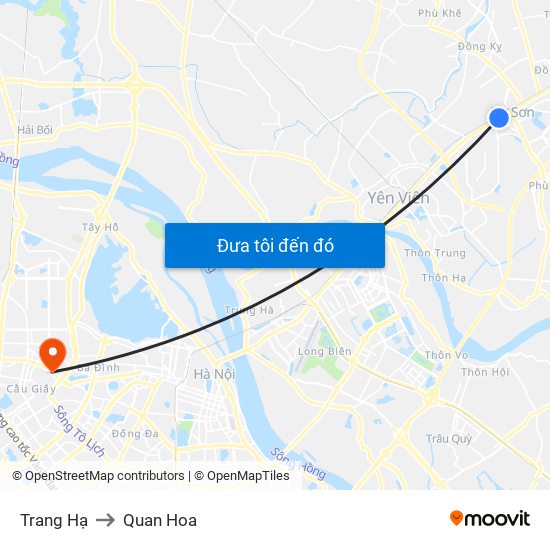 Trang Hạ to Quan Hoa map