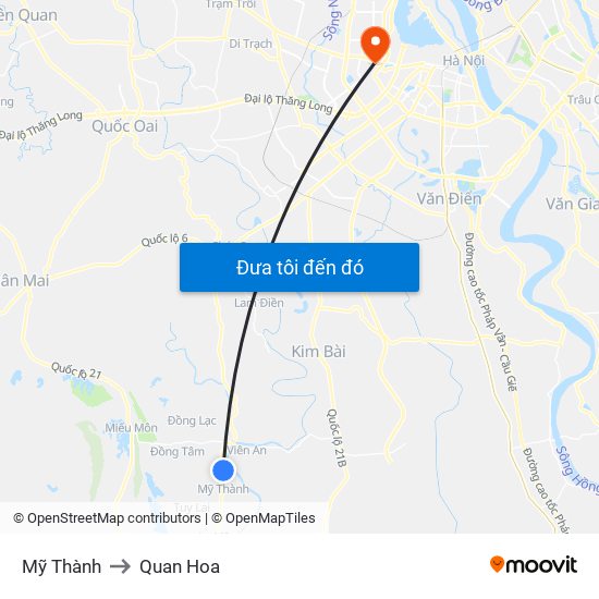 Mỹ Thành to Quan Hoa map