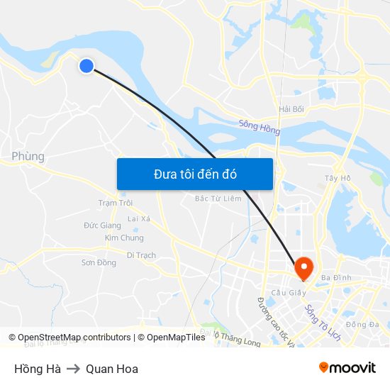 Hồng Hà to Quan Hoa map