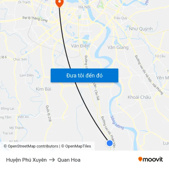 Huyện Phú Xuyên to Quan Hoa map