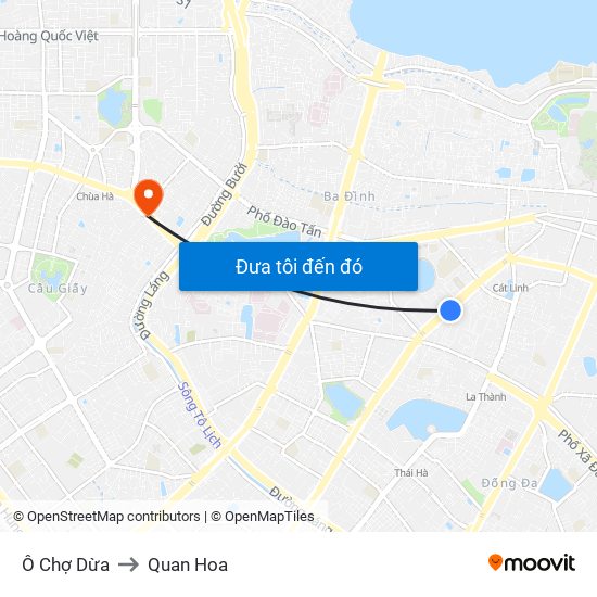 Ô Chợ Dừa to Quan Hoa map