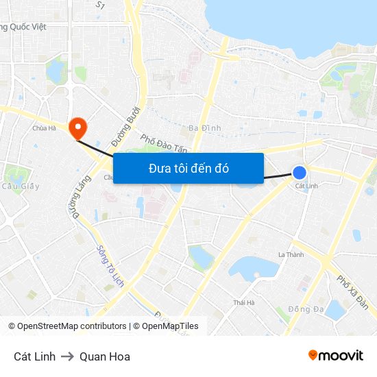 Cát Linh to Quan Hoa map