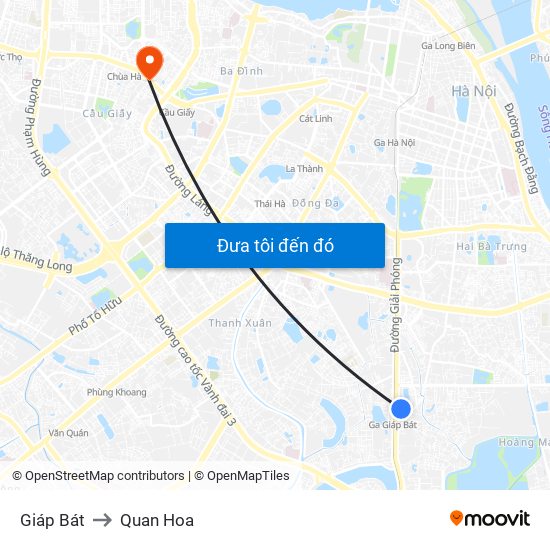 Giáp Bát to Quan Hoa map