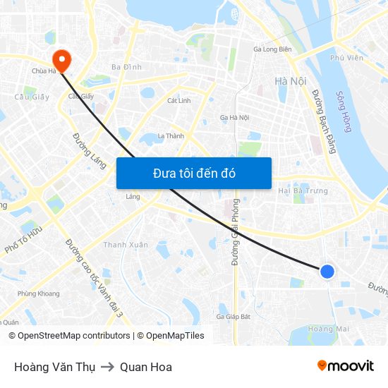 Hoàng Văn Thụ to Quan Hoa map
