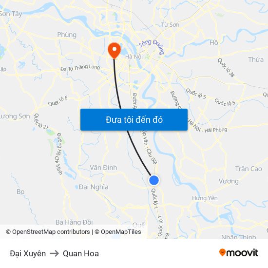 Đại Xuyên to Quan Hoa map