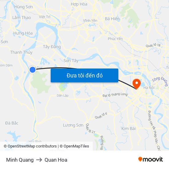 Minh Quang to Quan Hoa map