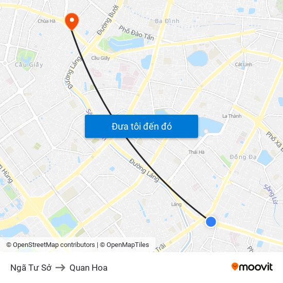Ngã Tư Sở to Quan Hoa map