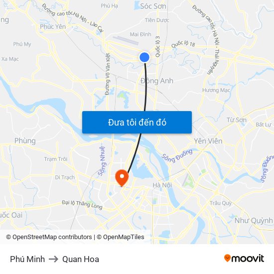 Phú Minh to Quan Hoa map