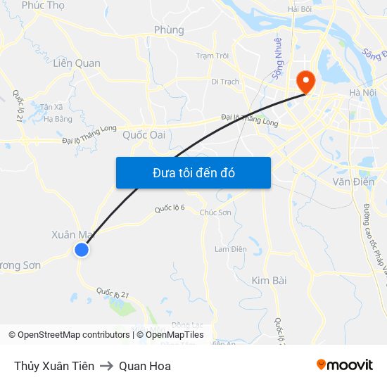 Thủy Xuân Tiên to Quan Hoa map