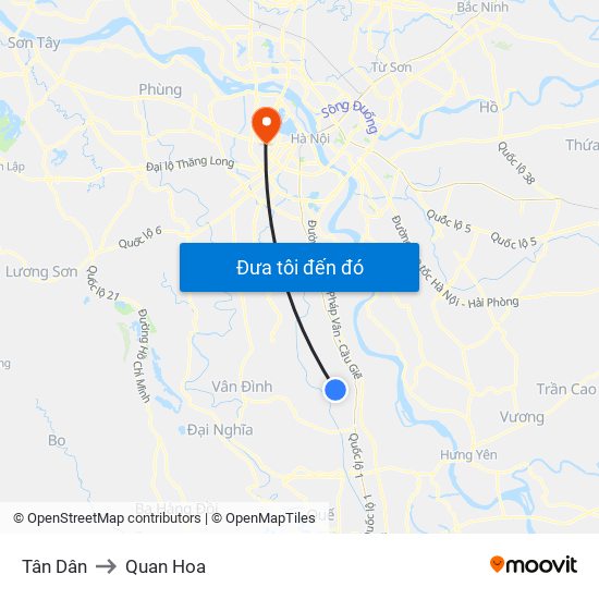 Tân Dân to Quan Hoa map