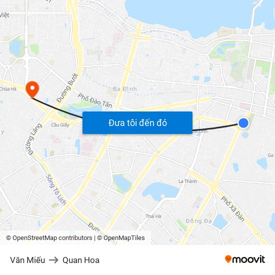 Văn Miếu to Quan Hoa map