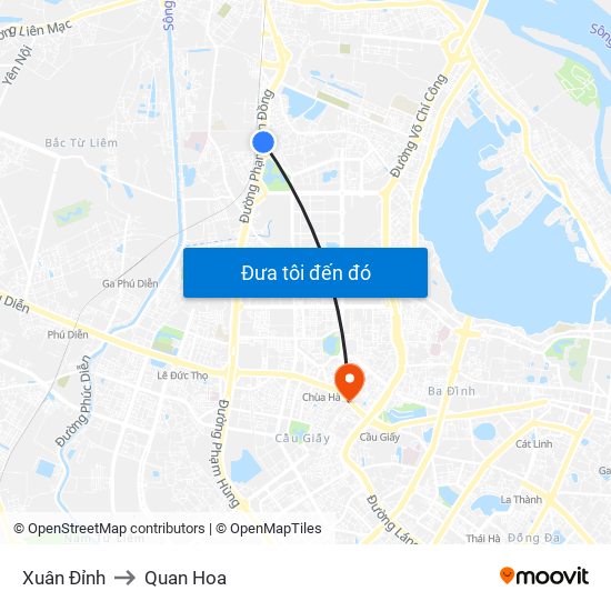 Xuân Đỉnh to Quan Hoa map