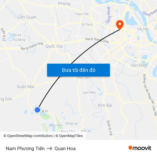 Nam Phương Tiến to Quan Hoa map