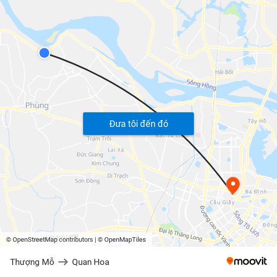 Thượng Mỗ to Quan Hoa map