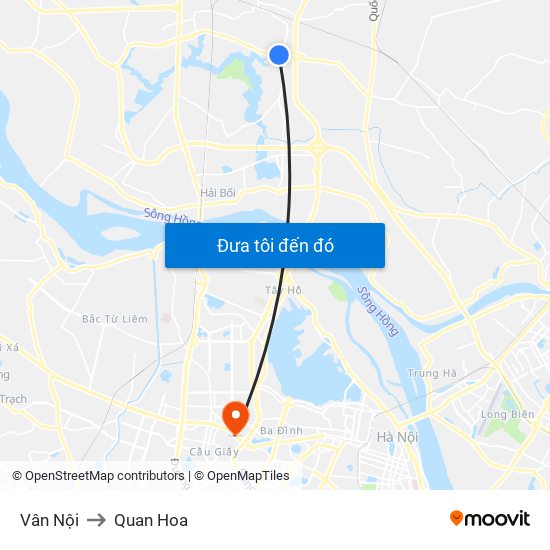 Vân Nội to Quan Hoa map