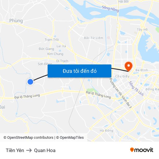 Tiền Yên to Quan Hoa map