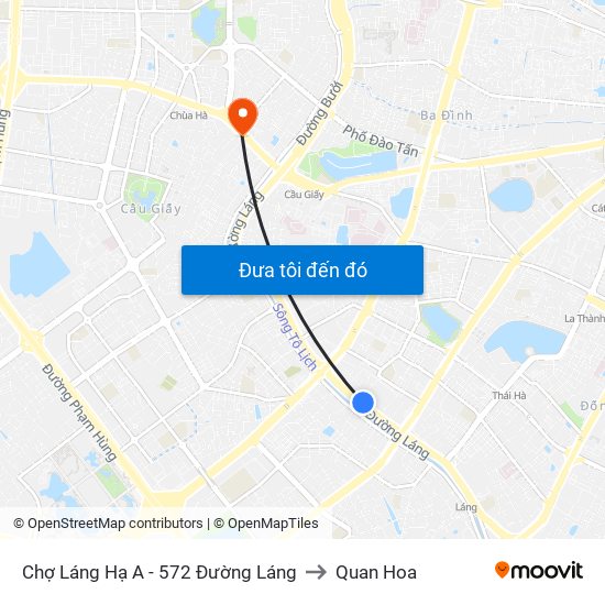 Chợ Láng Hạ A - 572 Đường Láng to Quan Hoa map