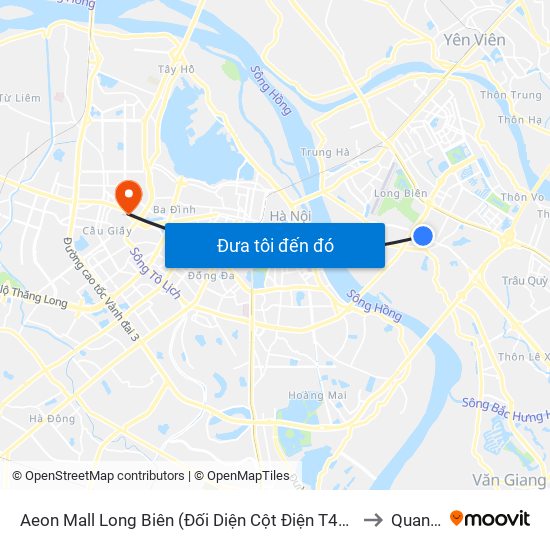 Aeon Mall Long Biên (Đối Diện Cột Điện T4a/2a-B Đường Cổ Linh) to Quan Hoa map