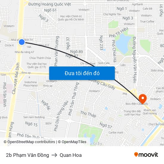 2b Phạm Văn Đồng to Quan Hoa map