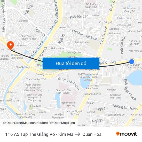 116 A5 Tập Thể Giảng Võ - Kim Mã to Quan Hoa map