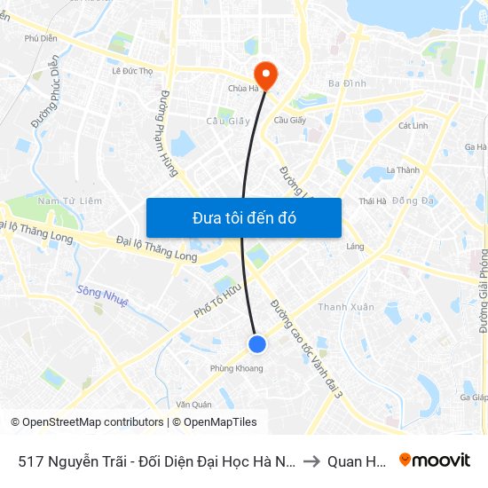 517 Nguyễn Trãi - Đối Diện Đại Học Hà Nội to Quan Hoa map